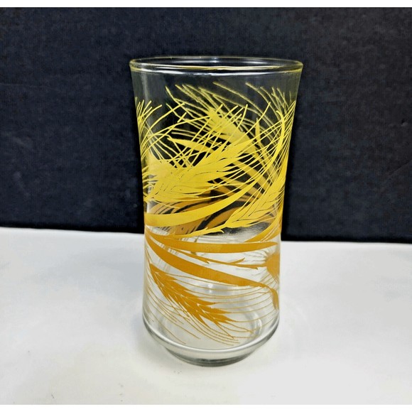 Vintage Libbey Golden Wheat Glass Tumbler 10 oz. 5.25” Mid Century Modern 1970s - Picture 6 of 8